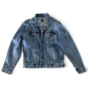 GAP Denim Men's Large Trucker Jacket Blue Jean Jacket Classic